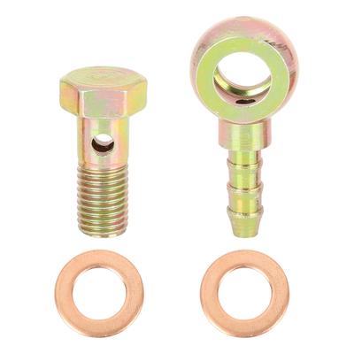Banjo Hose 8mm Barb Bolt Fitting Banjo Bolt Washer Kit Bronze Tone for Car
