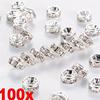 100ks Stříbrné Zlaté Křišťálové Kamínky Rondelky Distanční Korálky Diy 6mm 8mm Nové