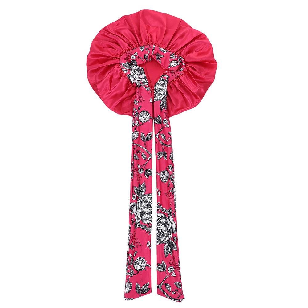 

Новая атласная шапочка для сна: Широкополая повязка на голову с бантом, защита волос из искусственного шелка, элегантный одинарный слой.