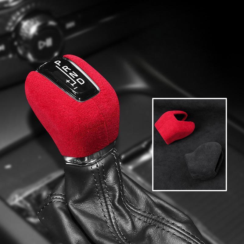 For Volvo S60 S90 V60 V90 XC60 XC90 2016-2015 Suede Leather Gear Shift Knob Cover Trim Replacement Parts Red Dark Grey Style