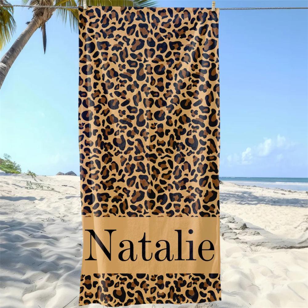 Customized Name Beach Towel 2024 New Bath Towels Stripe Printed Polyester Microfiber Towel Bath Towel Hot Sale Towel for Gift