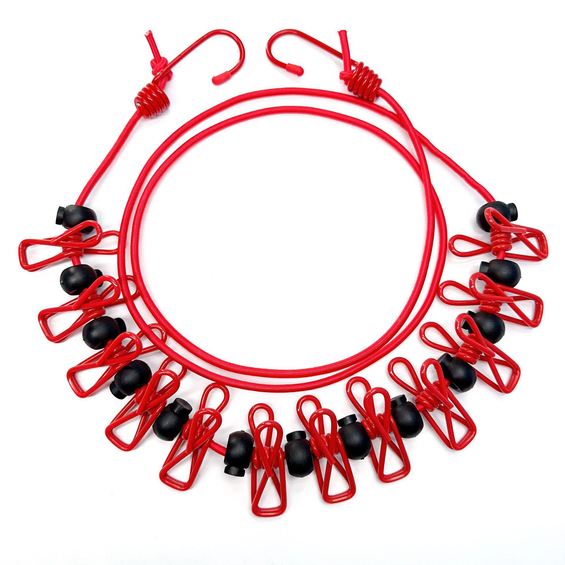 

Windproof Retractable Clothesline with 12 Clips and Fixed Buckle 1.8m natural, stretches to 3.8m