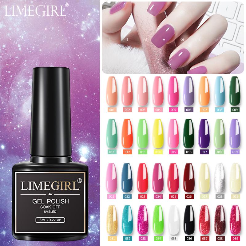 Limegril Nail Gel Manicure Set 18pcs Lamp Gel Tool Kit For Nail Art UV Lamp Permanent Nail Gel Polish Set With Base Top Coat Set