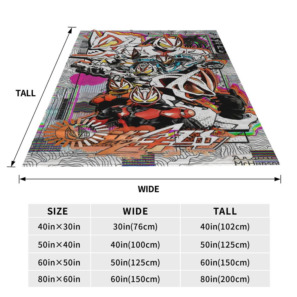 Kamen Rider Anime Blanket Multiple Sizes Super Soft and Warm Throw Blankets for Couch Sofa and Bed