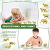 12 Pcs Gold Plastic Animal Figurines Toys Zoo Safari Animals Decor Mini Jungle Cake Toppers for Themed Birthday Party