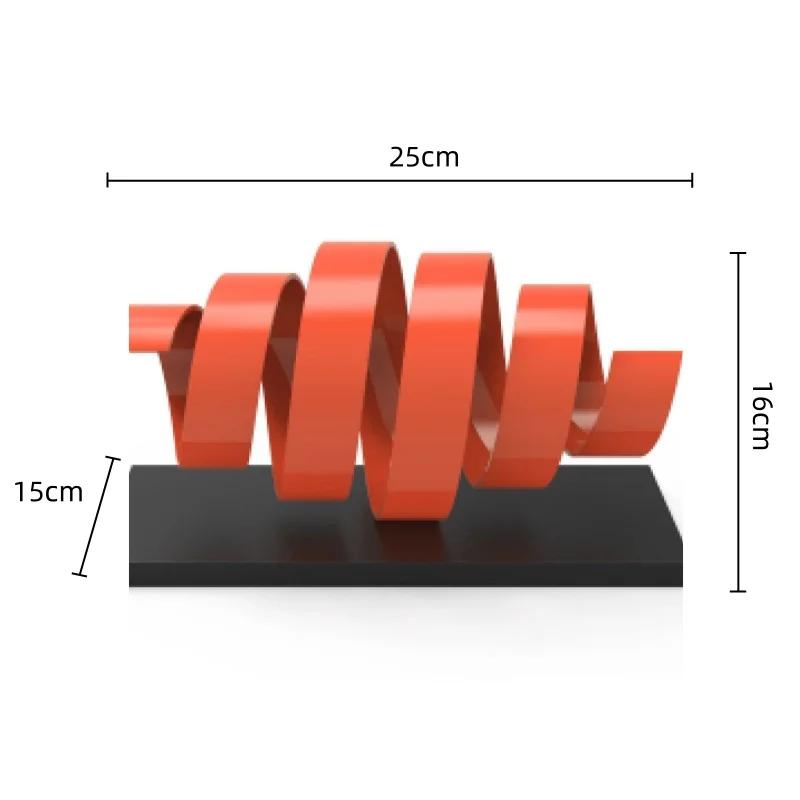 Metal Handicrafts Geometric Hollowed-out Spiral Ornament Three-dimensional Metal Figurine Home Decoration Accessories