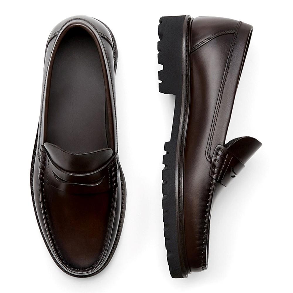 Men's Handmade Full Grain Leather Loafers High Quality Wear-Resistant Genuine Leather Outdoor Casual Shoes
