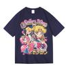 Japanese Cartoon Sailor Moon Hare Anime Peripheral Short Sleeve Summer Cotton Crew Neck Pullover Men's and Women's T-Shirt