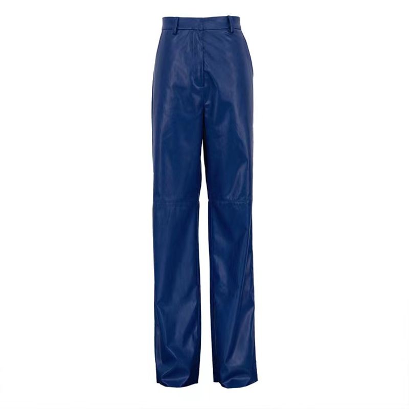 Fashion Wind Autumn New Arrival Fashion High Elastic Casual Wide Leg PU Leather Pants Fashion Pu Casual Pants