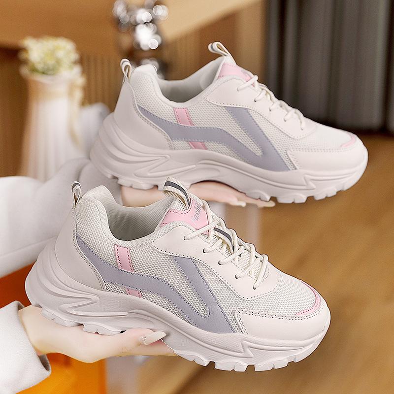 Summer New Platform Women's Shoes Breathable and Lightweight Dad Shoes Mesh Soft-soled Sports Shoes Outdoor Travel Shoes