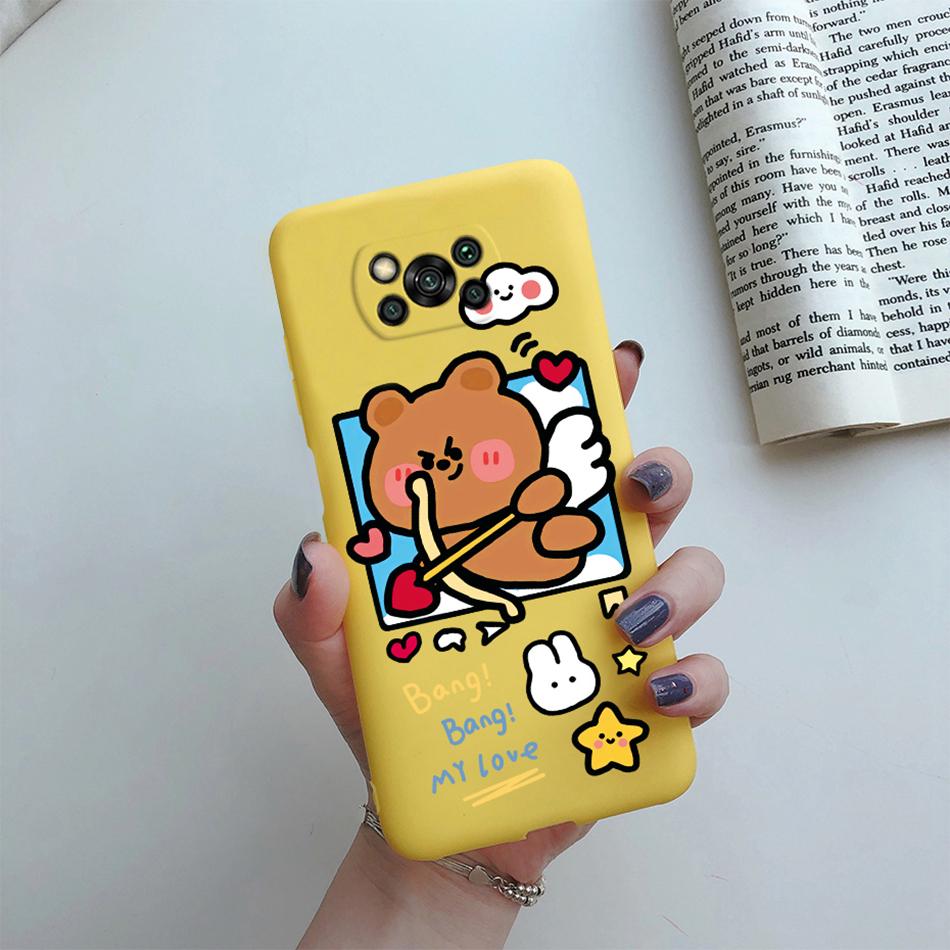 Cute Cartoon Cat Case For Poco X3 Pro Pocox3 X 3 NFC Back Cover Soft Silicone Matte Protective Funda For Xiaomi Poco X3 Pro Bag