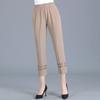 Middle Aged and Old Women Summer Pants Thin Elastic Waist Loose Casual Cropped Pants  Mother Clothing Pant