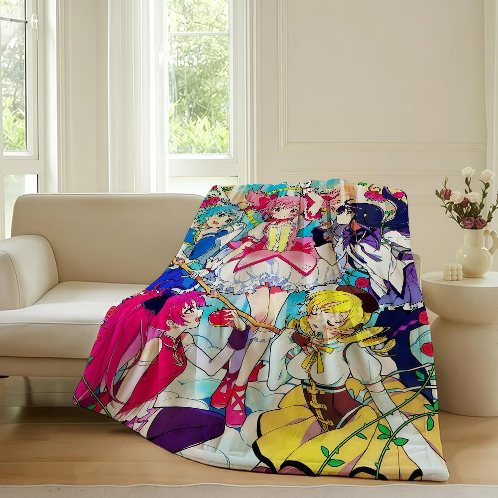 Anime Puella Magi Madoka Magica Blanket For Sofa Office Bed Plane Travel Sleep Read Relax Camping Soft And Warm