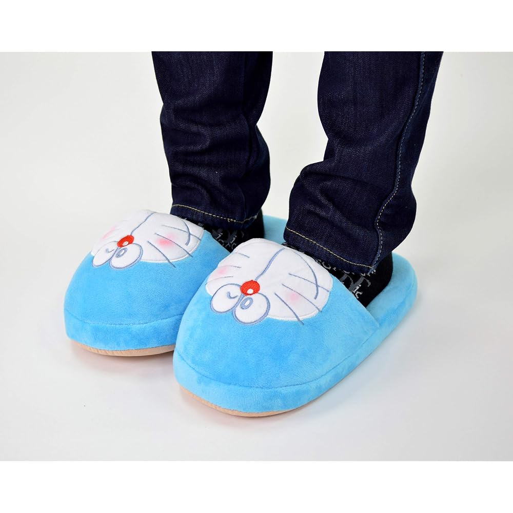 MORIPiLO Doraemon Plush Slippers Indoor Room Shoes 23-25cm Blue Character Design