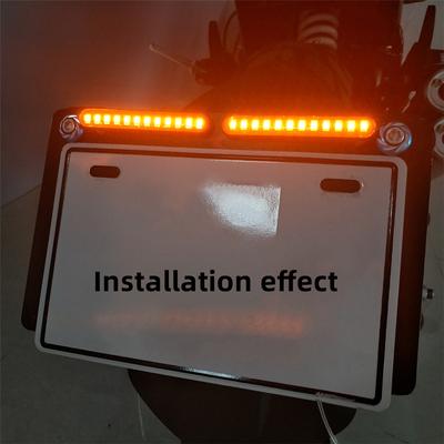 Neuer 2-teiliger LED-Motorrad-Kennzeichenhalter hinten mit Blinkerleuchten und Bremsleuchten