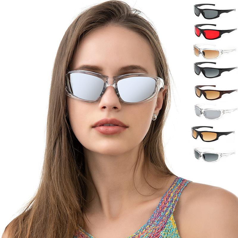 

Винтажные персонализированные однотонные солнцезащитные очки для мужчин и женщин, новые модные трендовые спортивные очки в маленькой оправе one size чёрный