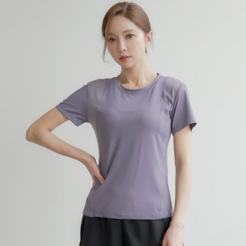Women's Yoga Spring/Summer Slimming Fitness Top - Short Sleeve, Outdoor Running, Fashionable Body Shaping Activewear