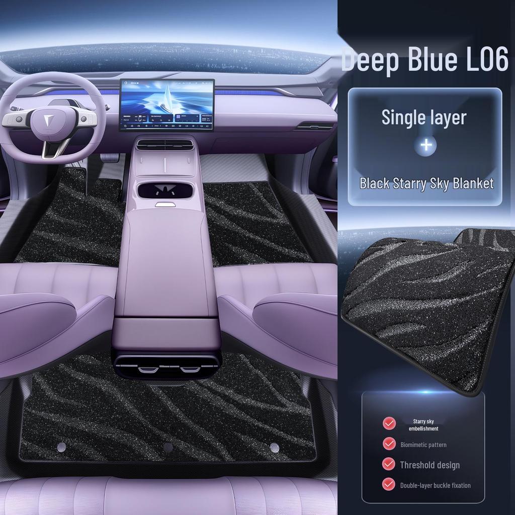 Applicable Deep Blue L06 Full Coverage TPE Floor Mats for 2026 Car Interior Decoration