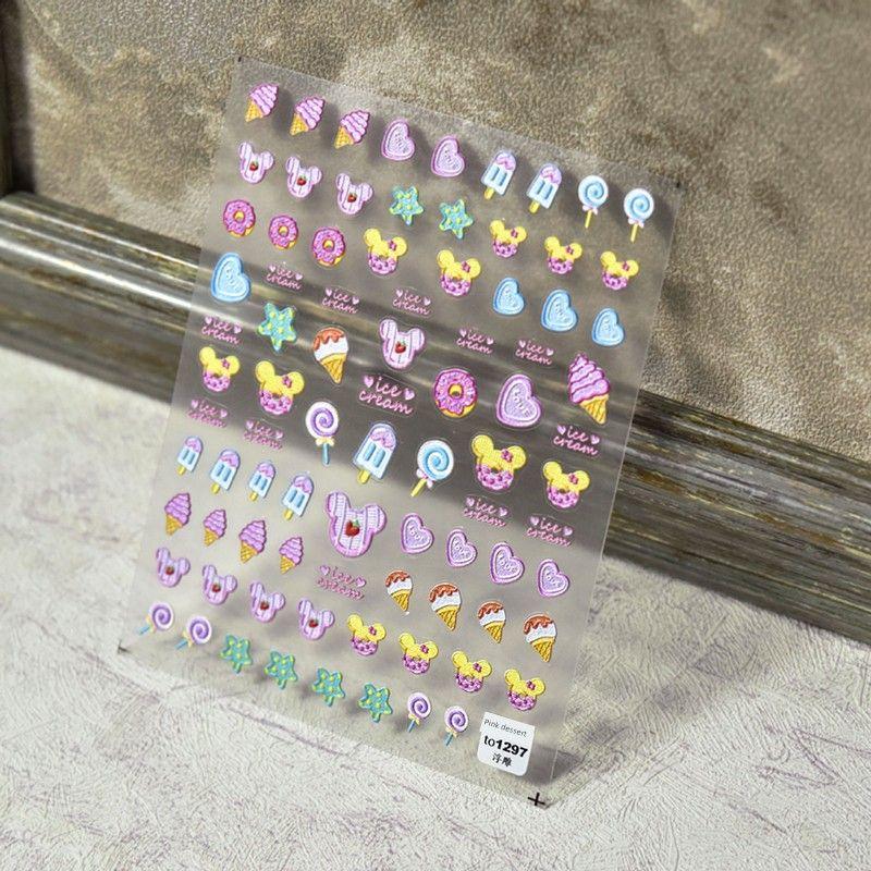 

Pink Ice Cream Tomoni Japanese Style Dessert Nail Sticker Pink Dessert 1297((Relief))