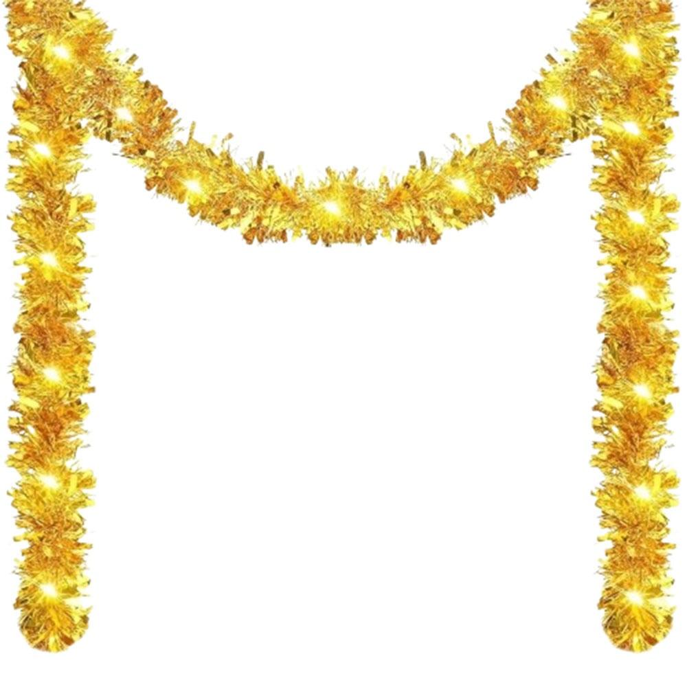

5 м / 16 футов Светодиодная рождественская гирлянда для елки Подвесное DIY Рождественское украшение Подвесные мишурные гирлянды Для помещения жёлтый