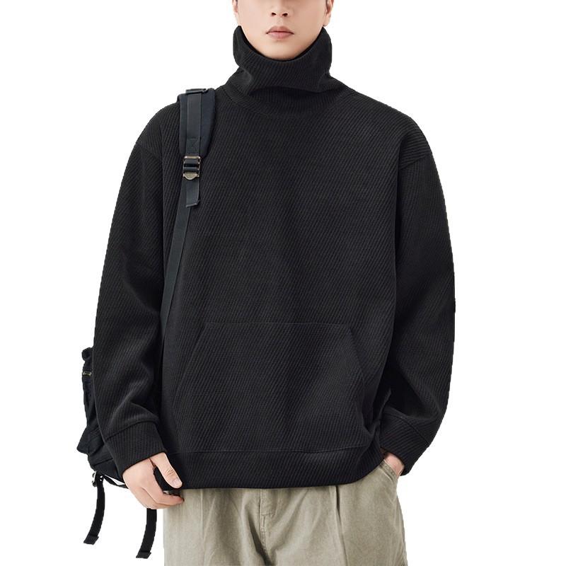 New Autumn and Winter Turtleneck Long-sleeved Sweatshirt for Men Heavy High-end Knitted Sweater Jacket