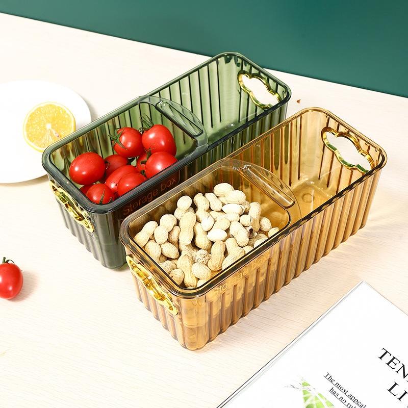 Zesílený Průhledný Úložný Box s Víkem Domácí Organizér na Stolní Desku Pult Zásobník na Svačiny Domácnost