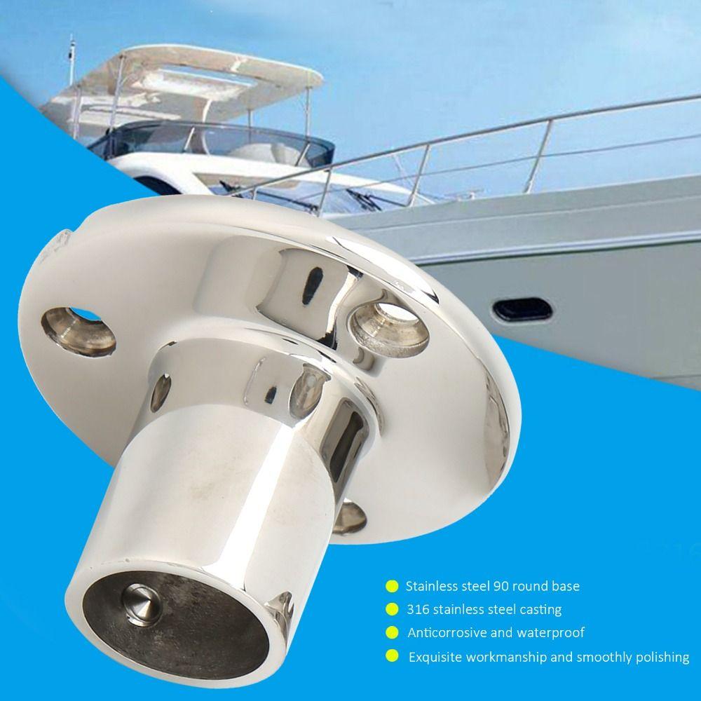 22MM Stainless Steel Round Base 7/8'' Tube Marine Hand Rail Base Boat Handrail Fittings  Yachts