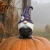 Small Resin Elf Sculptures Halloween Gnome Ornament, Spooky Faceless Figurine, Unique Whimsical Fall Table Decorations for Home Indoor Outdoor