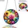 2D Flat, 2D Acrylic Jigsaw Puzzle Featuring a Colorful Floral and Butterfly Design, "Sun Catcher" Courtyard Outdoor Decor, 2D Acrylic Window Hanging O