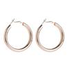 Creolen für Damen, C-förmig, Roségold, hohle galvanische Ohrringe