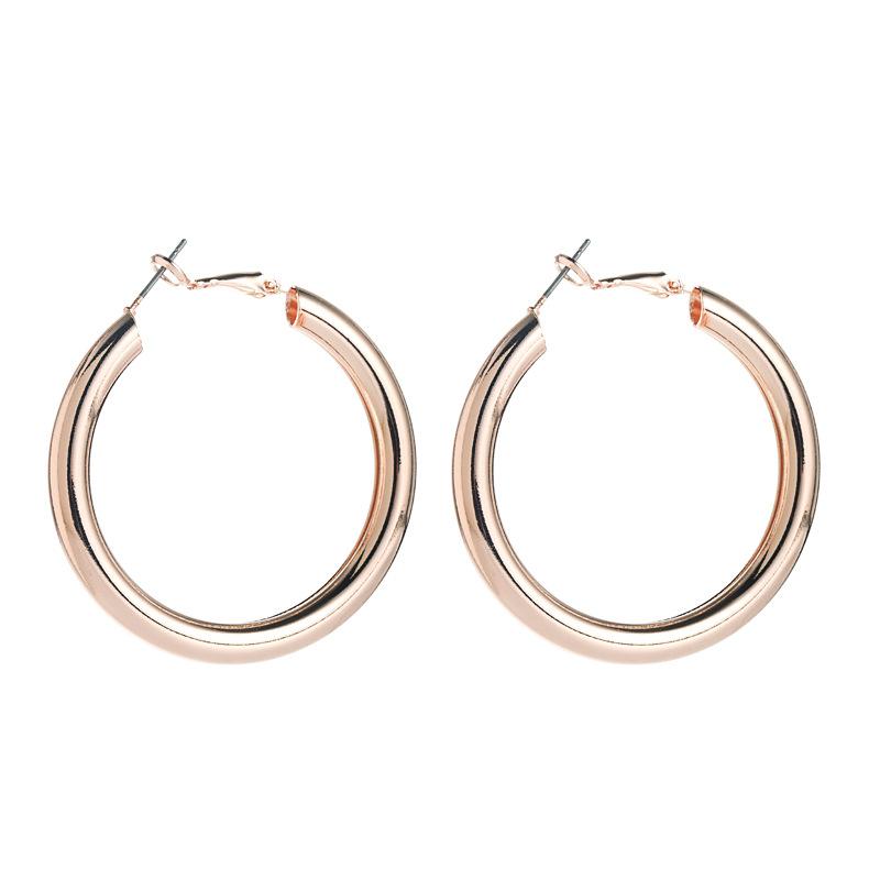 Women's Hoop Earrings C Shaped Rose Gold Hollow Electroplating Earrings