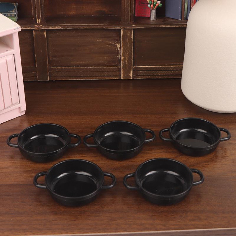 5Pcs 1/12 Dollhouse Simulation Soup Pot Model Dollhouse Miniature Kitchen Cookware Decoration Dolls House Accessories