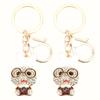 2pcs Keychain Pendants Cute Bunny Shape Rhinestone Ornaments Accessories for Keychains Bag Decoration Gift