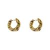 Metal High-End Pleated Circle Earrings Women'S Niche Versatile Fashion Design Stud Earrings Light Luxury Retro Earrings