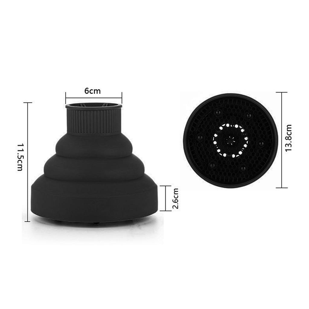 Collapsible Hair Dryer Diffuser Attachment Ionic Blow Dryer Quick Drying Portable Travel Folding Lightweight Silicone