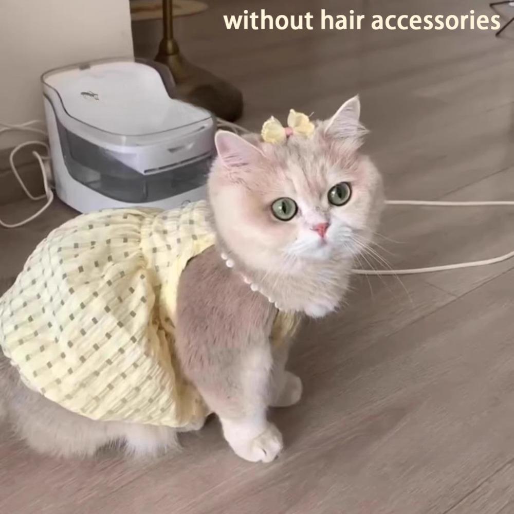 

Платье для домашнего питомца без рукавов, летняя одежда, одежда для питомца, юбка для щенка, чихуахуа, бишон, французский бульдог M-Daisies