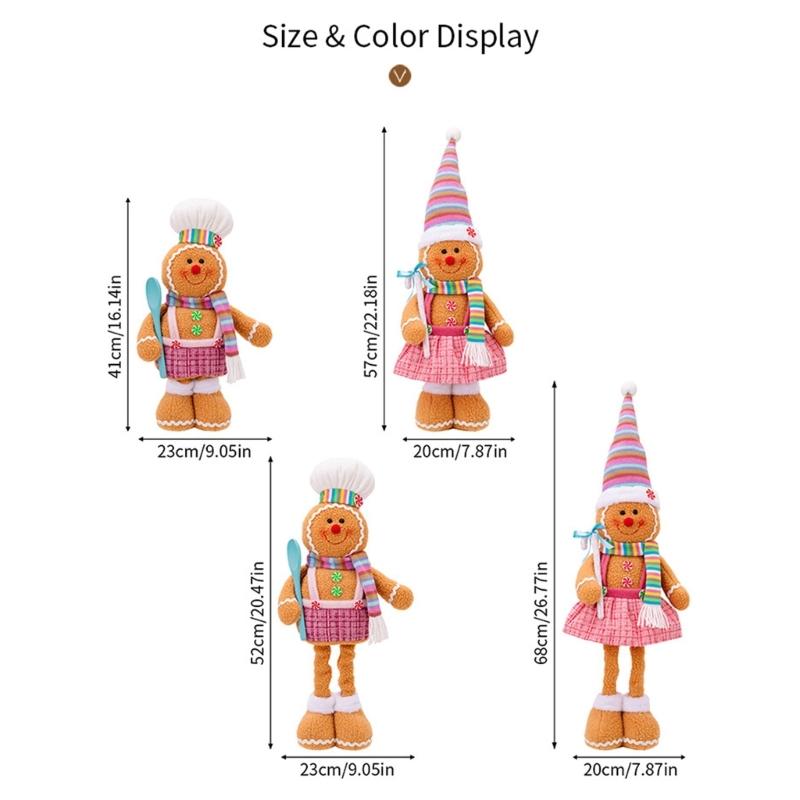 Telescopic Gingerbreads Man Figurine Festival Gingerbreads Man Window Display Seasonal Gingerbreads Man Gnomes Figure