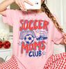 Zabawny T-shirt z nadrukiem Klubu Mam Piłkarskich Damski Koszulka z grafiką Piłkarskiej Mamy Casualowa Letnia Krótki Rękaw Oversize Streetwear Top