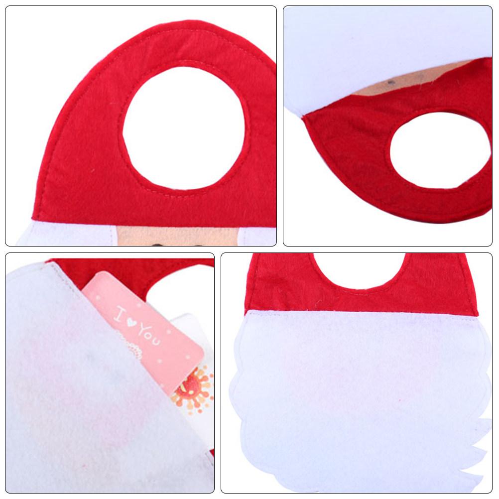 2Ps Christmas Door Ring Hanging Ornament Santa Claus Gift Bag Wood Material Home Decor Party Decoration Candy Holder Christmas