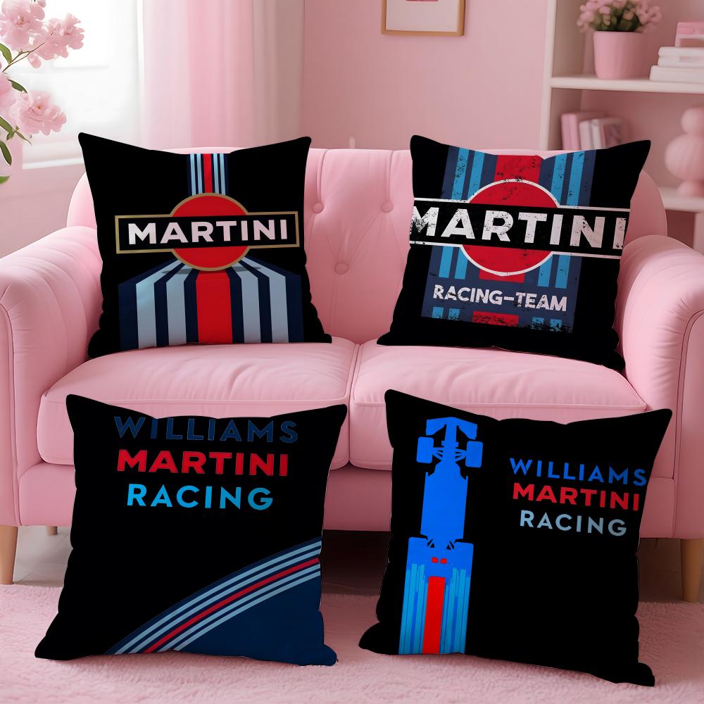 Racing Martini Stripe Cushion Cover 2-in-1 Reversible Plush Pillow Cover | Car/Sofa/Bed | Perfect Gift