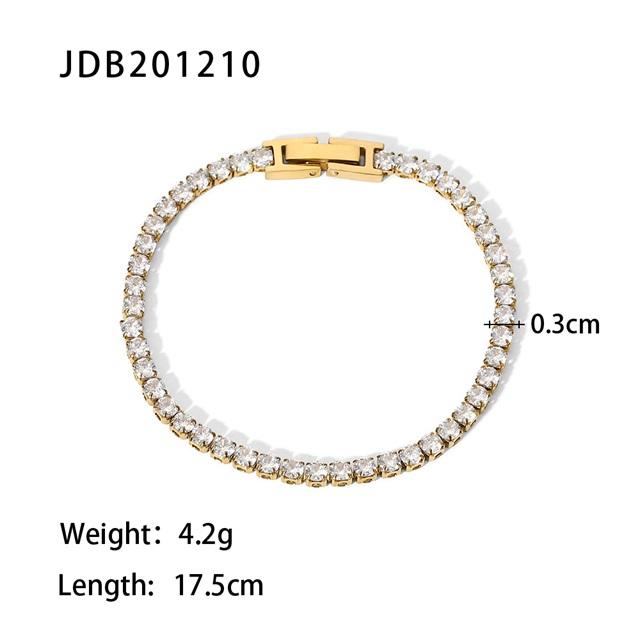 Youthway Stainless Steel Cubic Zirconia Bracelet 18k Gold PVD Plated Colored Crystal Zircon Jewelry For Women Men Gift Brazalete