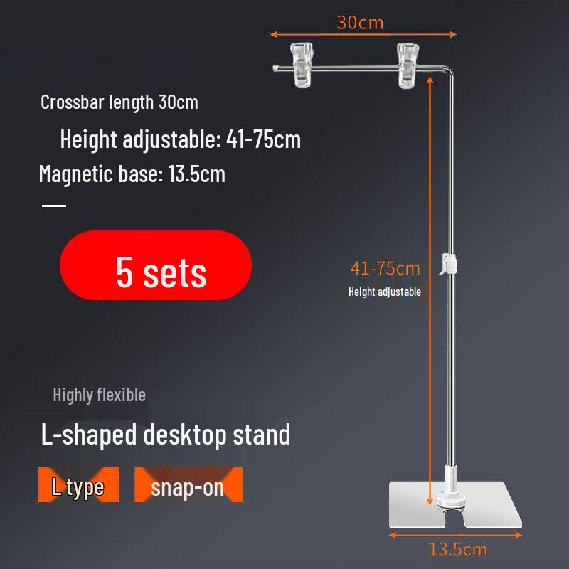 Stainless Steel T-Shaped Retractable Desktop Poster Display Stand