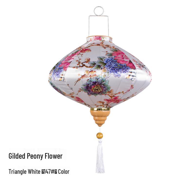 Gold-Edged Peony Palace Lantern - Chinese Style for New Year, Spring Festival, Weddings, Outdoor, or Housewarming Decor