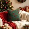 Christmas Tree Throw Pillow Covers Embroidered Cherry Pillow Cases Cushion Cover  for Xmas Party