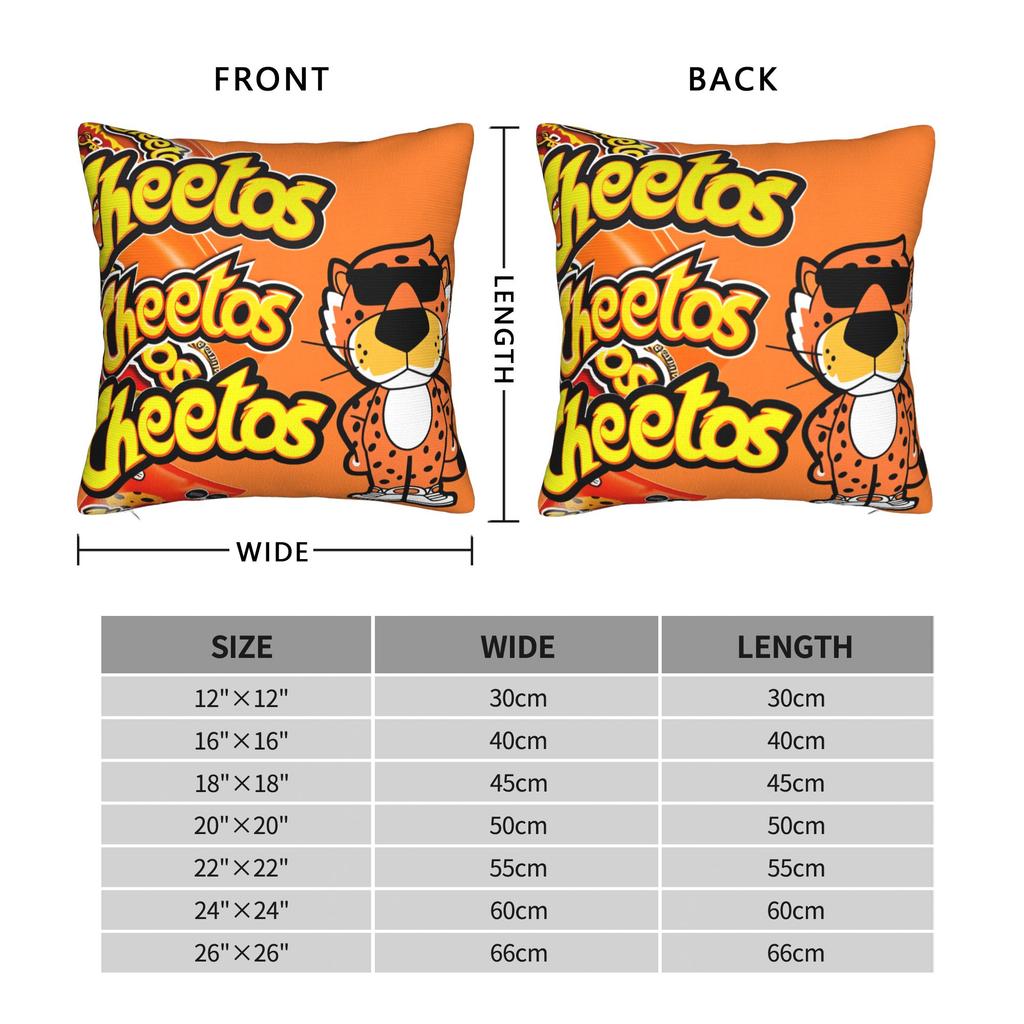 Food Print C-Cheetos Pillow Cover  Comfy Cushion Cover Kawaii Pillow Case For Sofa Home Decoration