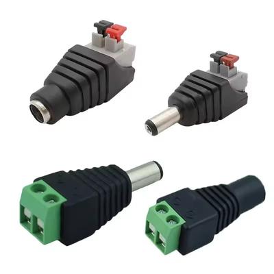 5 Stück 12V DC Stromanschluss Stecker Buchse Stecker Buchse Zylinder 2,1mm x 5,5mm Adapter für CCTV Kamera LED Streifen Stromversorgung Klemme