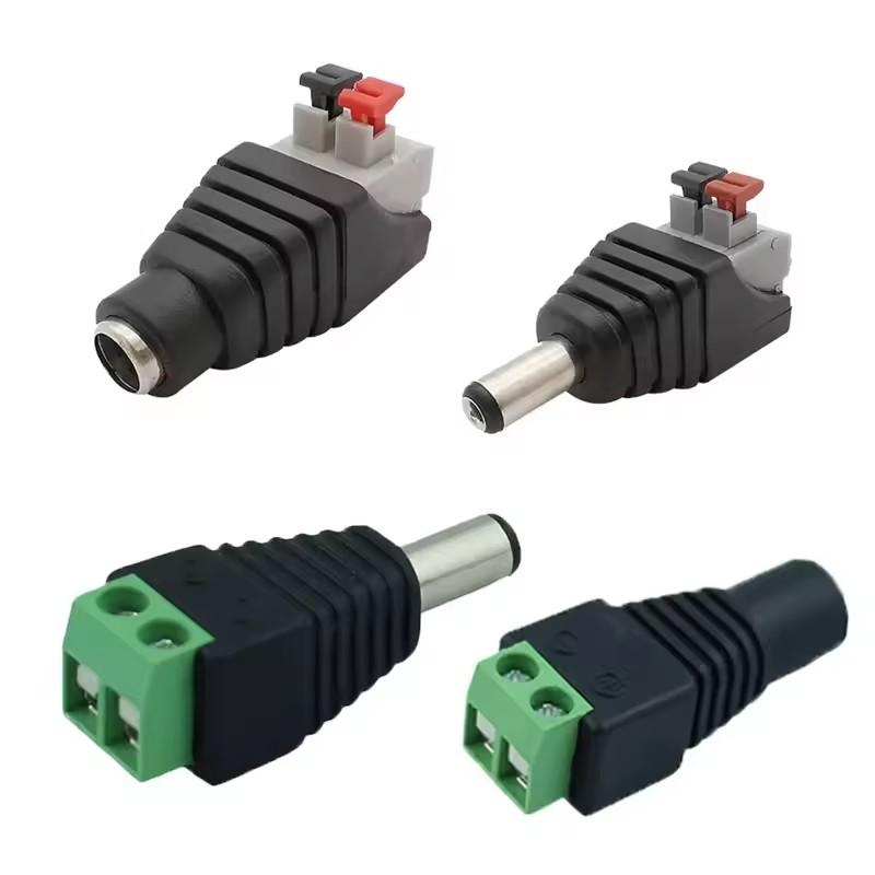 5pcs 12V DC Power Connector Plug Jack Male Female Socket Barrel 2.1mm x 5.5mm Adapter for CCTV Camera LED Strip Supply Terminal