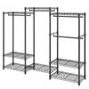 Heavy Duty Clothes Rack, Rolling Clothing Garment Rack with 4 Hang Rods & 8 Storage Tiers, Adjustable Custom Closet Rack, Freestanding Wardrobe for
