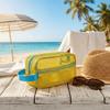 Bonbonfarbe Dopamin Strand Clutch Reißverschluss Kulturtasche Netz Kosmetiktasche Outdoor