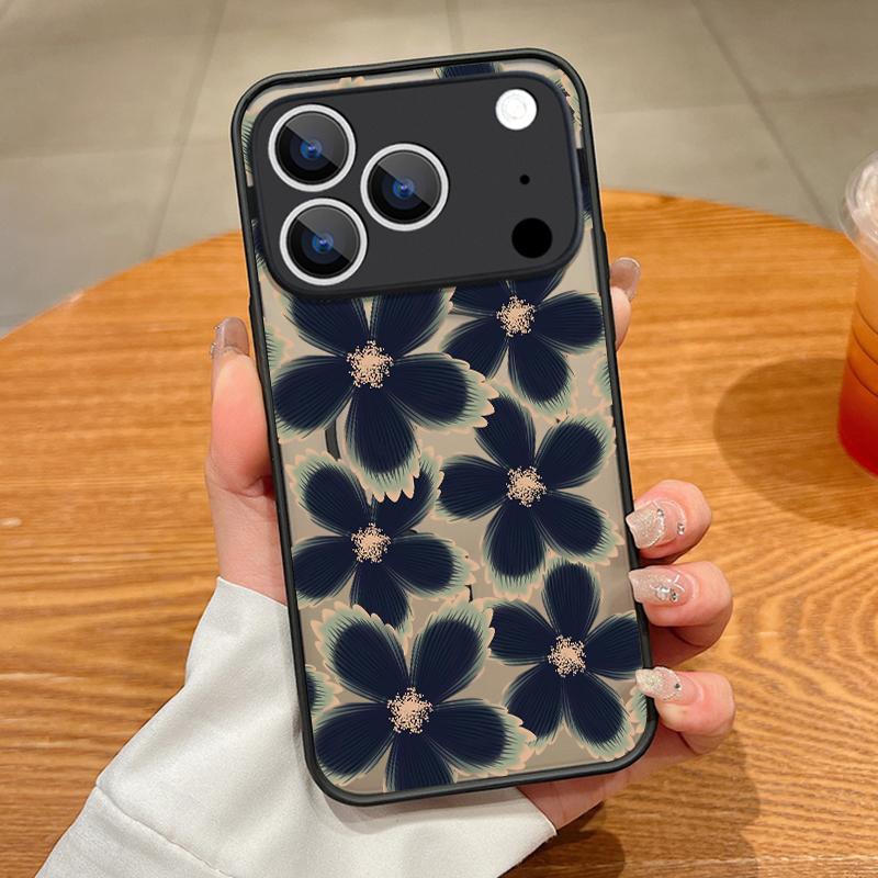 

Flowers Leaf Pattern Magnetic Phone Case For iPhone 17 16 Pro 15 14 13 Pro Max 17e For Magsafe Wireless Charge TPU PC Back Cover iPhone17
